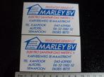 2x sticker installatiebedrijf Marley maastricht logo, Verzamelen, Stickers, Verzenden, Zo goed als nieuw, Bedrijf of Vereniging