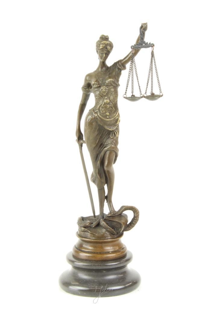 Bronzen Vrouwe Justitia beeld – Lady Justice 23,5cm DSBR-174, Antiek en Kunst, Kunst | Beelden en Houtsnijwerken, Ophalen of Verzenden