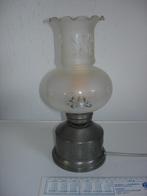 Leuk lampje (tin look), Huis en Inrichting, Lampen | Tafellampen, Ophalen, Gebruikt, Tin look, Minder dan 50 cm
