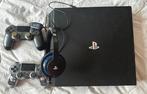 PlayStation 4 Pro 1TB + 2 Controllers + Headset + 3 Spel, Ophalen of Verzenden, Zo goed als nieuw, Met 2 controllers, Pro