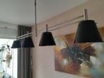 Hanglamp met 4 zwarte glazen kapjes,  halogeen, Ophalen of Verzenden, Zo goed als nieuw, 75 cm of meer