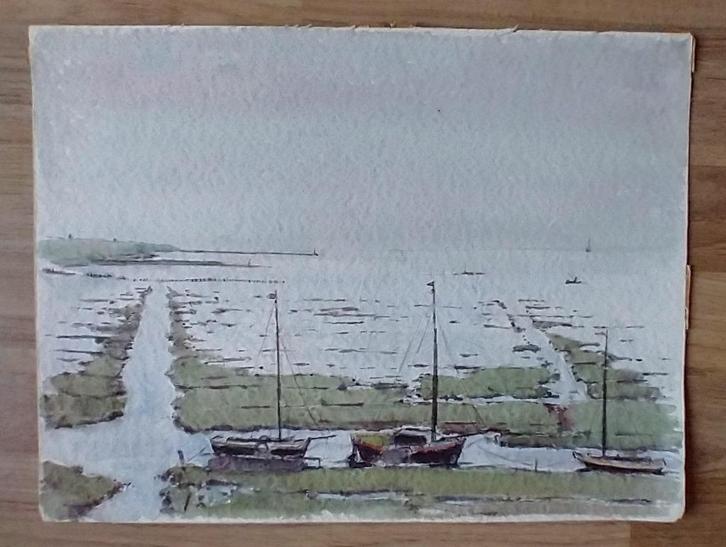 Wim Hagemans aquarel Terschelling - Gesigneerd - P Scheen, Antiek en Kunst, Kunst | Schilderijen | Klassiek, Ophalen of Verzenden