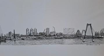Stephen Watkins - Rotterdam Skyline Zeefdruk/Litho beschikbaar voor biedingen