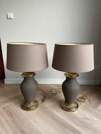 Set van 2 Stijlvolle Schemerlampen, Huis en Inrichting, Lampen | Vloerlampen, Ophalen, Zo goed als nieuw, Stof, Minder dan 100 cm