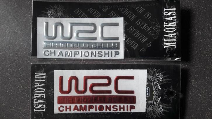 3D Sticker Embleem WRC World Rally Championship chroom rood, Verzamelen, Stickers, Nieuw, Auto of Motor, Verzenden