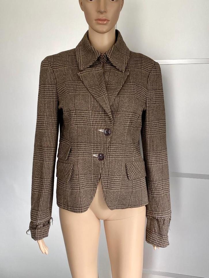 J516 Designer jasje maat M=38/40 blazer colbert bruin, Kleding | Dames, Jasjes, Kostuums en Pakken, Zo goed als nieuw, Jasje, Maat 38/40 (M)