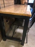 Houten eettafel met metalen frame, Huis en Inrichting, Tafels | Eettafels, Gebruikt, 100 tot 150 cm, Eikenhout, Vier personen