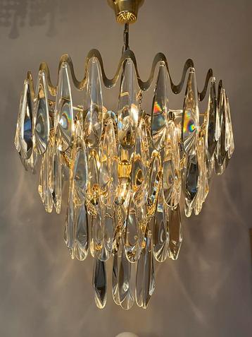 Vintage design kristallen kroonluchter 70’s kristal hanglamp beschikbaar voor biedingen