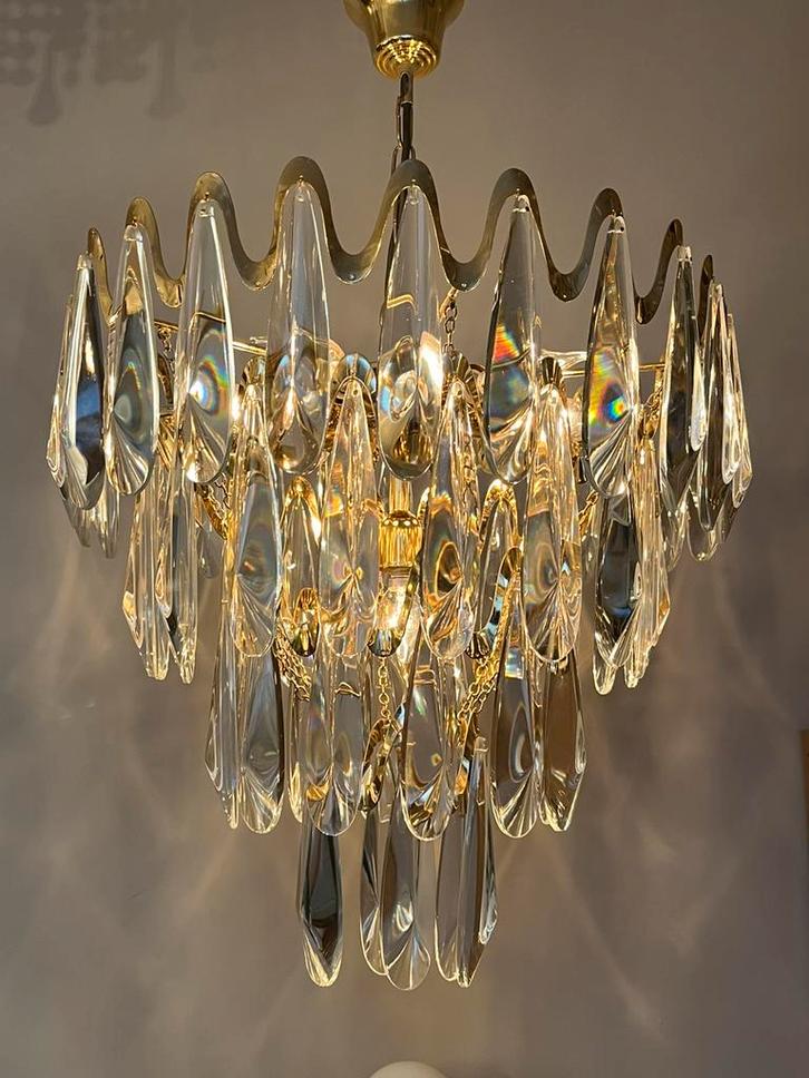 Vintage design kristallen kroonluchter 70’s kristal hanglamp, Huis en Inrichting, Lampen | Kroonluchters, Ophalen of Verzenden