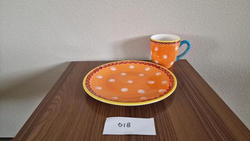Blond set van oranje mok en bord, Huis en Inrichting, Keuken | Servies, Zo goed als nieuw, Overige typen, Blond Amsterdam, Aardewerk