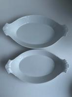 Apilco wit porseleinen ovalen ovenschalen 2 formaten, Ophalen of Verzenden, Overige stijlen, Porselein, Schaal of Schalen
