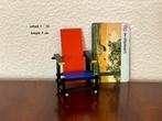 Miniatuur Rietveld stoeltje Rood Blauw schaal 1 : 12, Ophalen of Verzenden, Nieuw