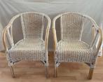2 white washed rotan teak (eettafel) stoelen, Ophalen, Twee, Overige kleuren, Riet of Rotan