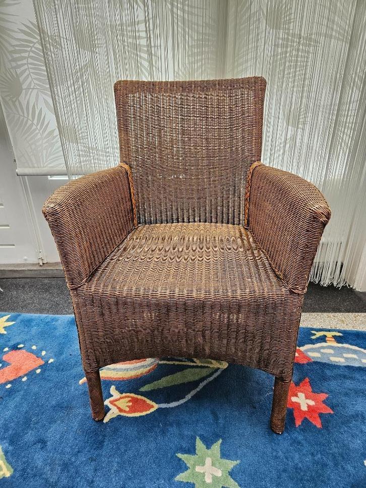rieten stoel / fauteuil merk Loom, Huis en Inrichting, Stoelen, Gebruikt, Eén, Riet of Rotan, Bruin, Ophalen