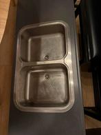 aanrechtblad met dubbele spoelbak, Huis en Inrichting, Ophalen, Gebruikt, 200 cm of meer, Minder dan 100 cm