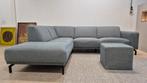 Grijs/groen gemêleerde Montel design hoekbank + hocker, Huis en Inrichting, 250 tot 300 cm, Hoekbank, Ophalen of Verzenden, Zo goed als nieuw