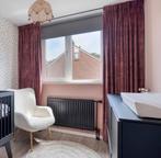 Donkerroze verduisteringsgordijnen dubbeleplooi  zwarterails, Ophalen, Overige kleuren, 200 cm of meer, Nieuw