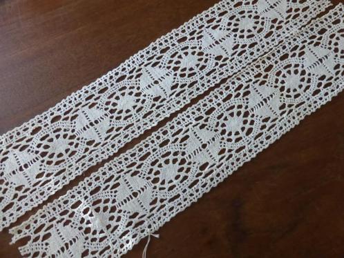 Antiek hand geklost kant 2x 50cm / 10cm breed * kussenrand, Hobby en Vrije tijd, Naaien en Fournituren, Nieuw, Kant, Ophalen of Verzenden
