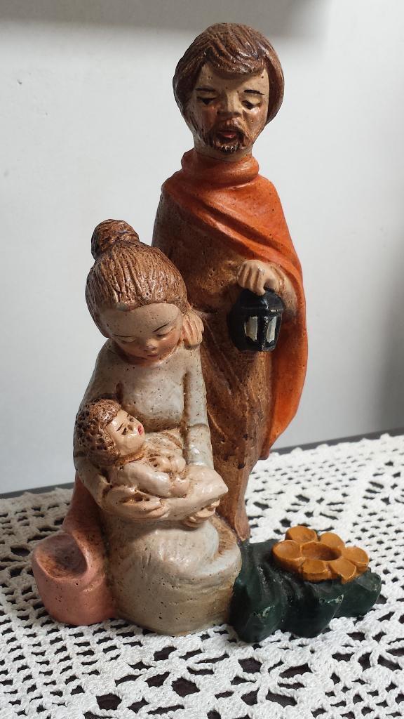 Vintage Polystone KERST-BEELDE ~ de Heilige Familie ~ 17,5 H, Verzamelen, Retro, Huis en Inrichting, Ophalen of Verzenden