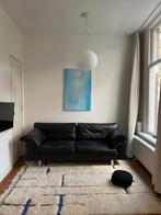 Vintage zwarte leren bank, Ophalen, Gebruikt, 150 tot 200 cm, Tweepersoons