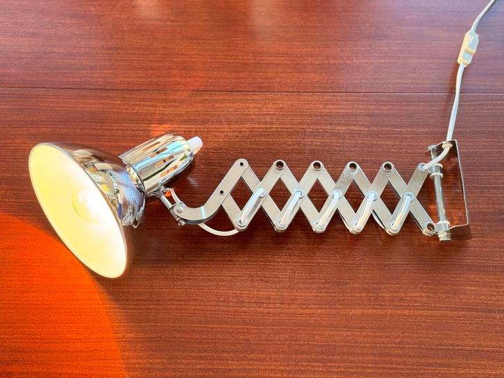 Vintage IKEA wandlamp V9604 chroom schaarlamp jaren 80/90, Huis en Inrichting, Lampen | Wandlampen, Zo goed als nieuw, Metaal