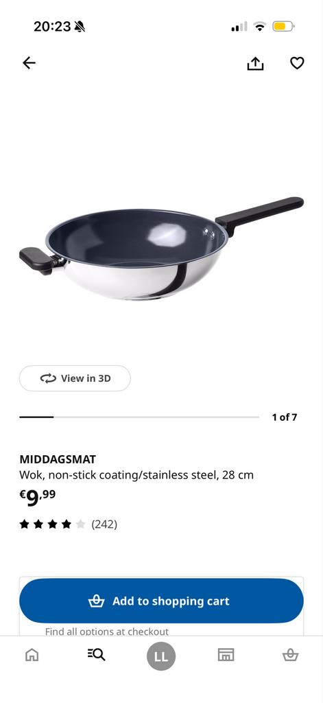 MIDDAGSMAT Wokpan 28cm, Ophalen, Nieuw, Rvs, Wok