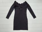 Léo Guy zwarte jurk maat L feestjurk pailletten, Zwart, Maat 46/48 (XL) of groter, Zo goed als nieuw, Boven de knie