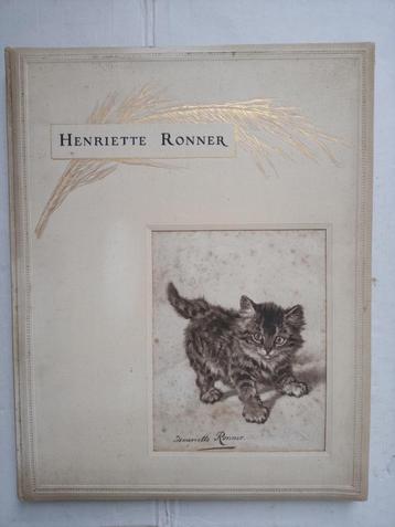 Oud album Henriette Ronner Knip hare Kunst gravures katten beschikbaar voor biedingen