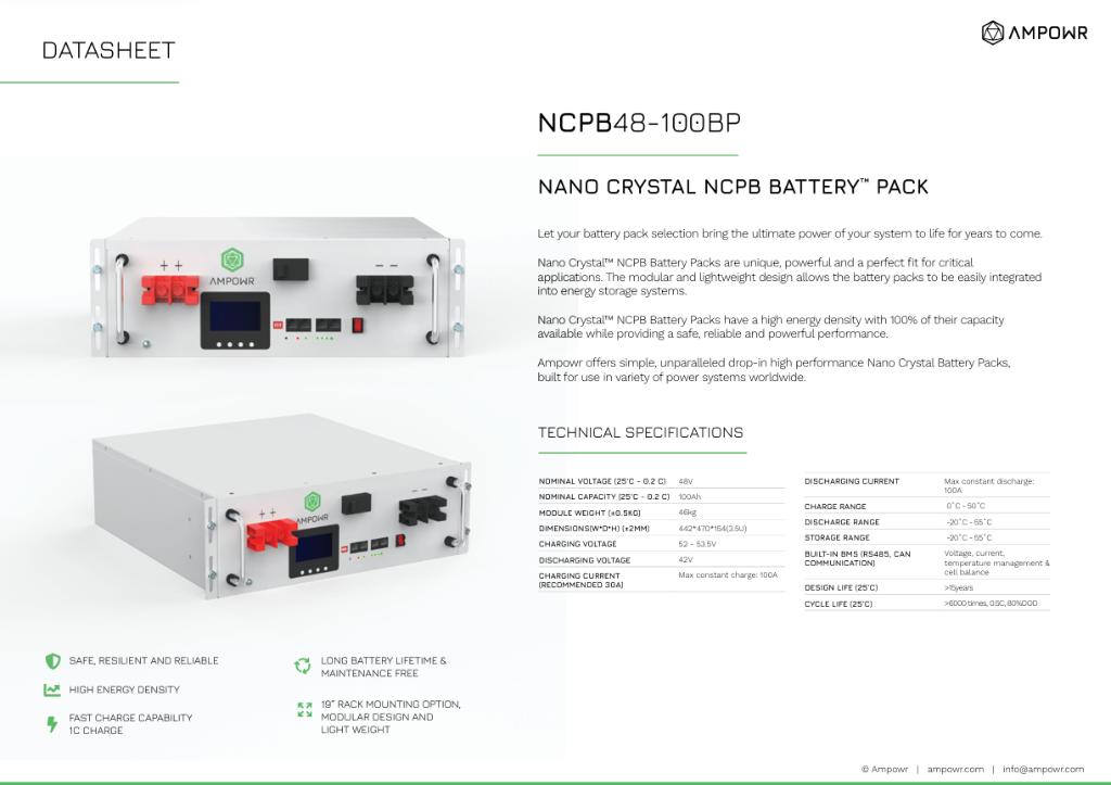 Nieuwe Ampowr 48V 100Ah accu’s, Audio, Tv en Foto, Accu's en Batterijen, Nieuw, Oplaadbaar, Ophalen