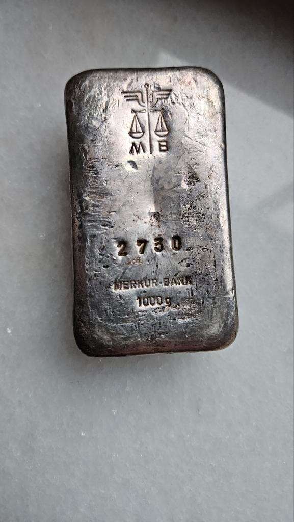 Collectible bar merkure-bank, Postzegels en Munten, Edelmetalen en Baren, Zilver, Ophalen of Verzenden