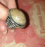 Ring maat 20 batu akik kayu Liwung fosil, 20 of groter, Ophalen of Verzenden, Zo goed als nieuw, Dame of Heer