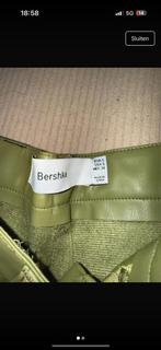 Bershka groene leren broek met wijde pijpen, Verzenden, Groen