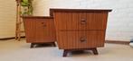 Set vintage nachtkastjes - jaren '60 mid-century modern, Gebruikt, Onbekend, Ophalen of Verzenden, Onbekend