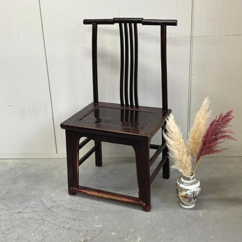 Antiek Chinese bruidsstoel Asian chair Japandi stoel hout, Huis en Inrichting, Stoelen, Gebruikt, Eén, Hout, Bruin, Ophalen