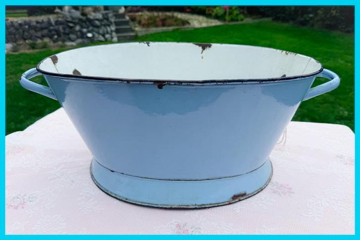 Brocante emaille wasteil teil, Antiek en Kunst, Antiek | Emaille, Ophalen of Verzenden