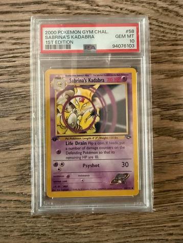 Gym Challenge Sabrina’s Kadabra 1st edition psa 10 beschikbaar voor biedingen
