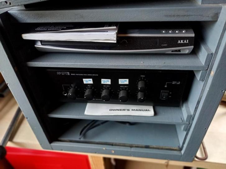 100V omroep installatie met 4 hoorns . In compacte kist, Audio, Tv en Foto, Luidsprekers, Overige typen, Minder dan 60 watt, Overige merken