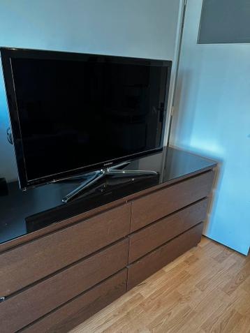 IKEA MALM ladekast 160cm bruin met glasplaat - afbeelding 3
