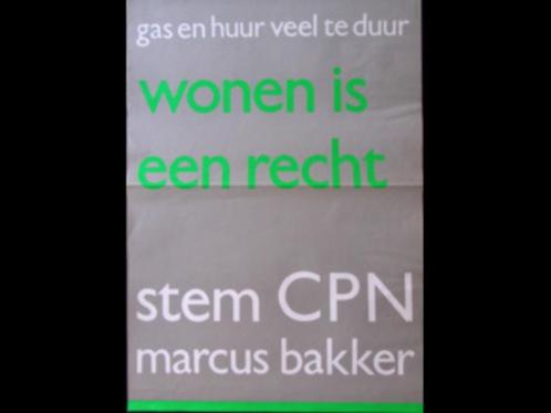 Stem CPN Marcus Bakker - Gas en huur, Verzamelen, Posters, Gebruikt, Overige onderwerpen, A4 of kleiner, Rechthoekig Staand, Verzenden