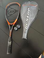 Dunlop carbon racket met hoes, Ophalen of Verzenden, Zo goed als nieuw, Met hoes