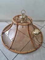 Vintage Bamboe Lamp met Glazen Elementen, Ophalen, Gebruikt, Vintage, Minder dan 50 cm