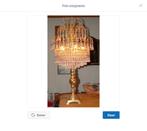 Byzondere Swarovski kristal glas tafellamp lamp met bladgoud, Ophalen, Glas, Swarovski kristal crystal glas lamp, 75 cm of meer