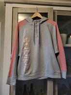 ADIDAS trui hoodie. Maat L 42-44. Grijs met roze strepen., Kleding | Dames, Truien en Vesten, Grijs, Maat 42/44 (L), Ophalen of Verzenden