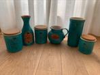 Terracotta set van turquoise potten, Huis en Inrichting, Ophalen, Overige typen, Zo goed als nieuw, Overige stijlen