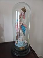 Madonna beeld in stolp, antiek glas, Ophalen