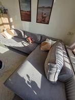 Grijze hoekbank, Huis en Inrichting, Banken | Complete zithoeken, Ophalen, Zo goed als nieuw