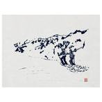 Linosnede skiërs - Nieuw, Antiek en Kunst, Verzenden