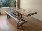 Originele Piet Hein Eek tafel met bijpassende bank, Huis en Inrichting, Tafels | Eettafels, Ophalen, Vijf personen of meer, Rechthoekig