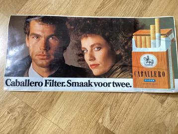 Grote vintage sticker Caballero sigaretten beschikbaar voor biedingen