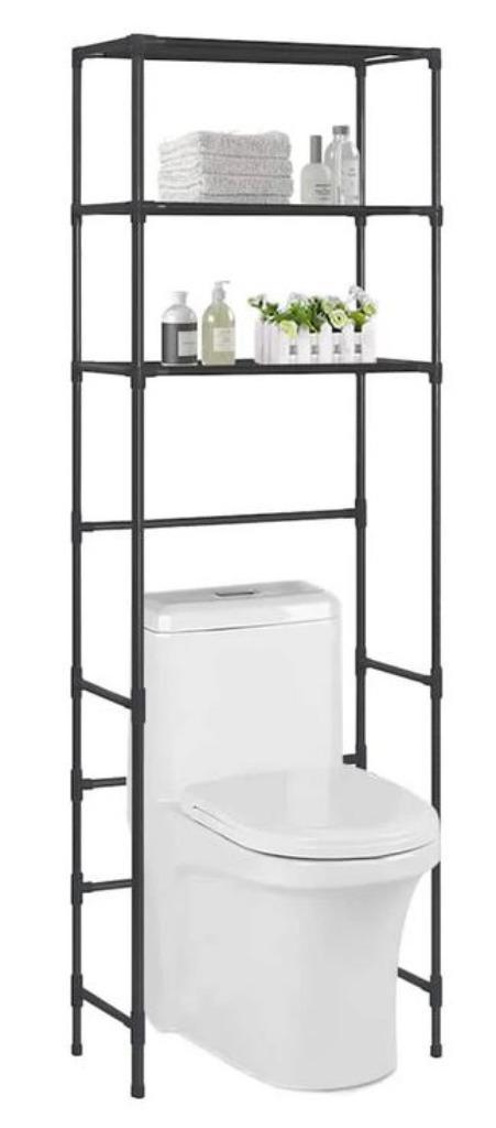 Opbergrek voor boven toilet wc zwart GRATIS BEZORGD!, Huis en Inrichting, Badkamer | Badtextiel en Accessoires, Nieuw, Handdoekenrek
